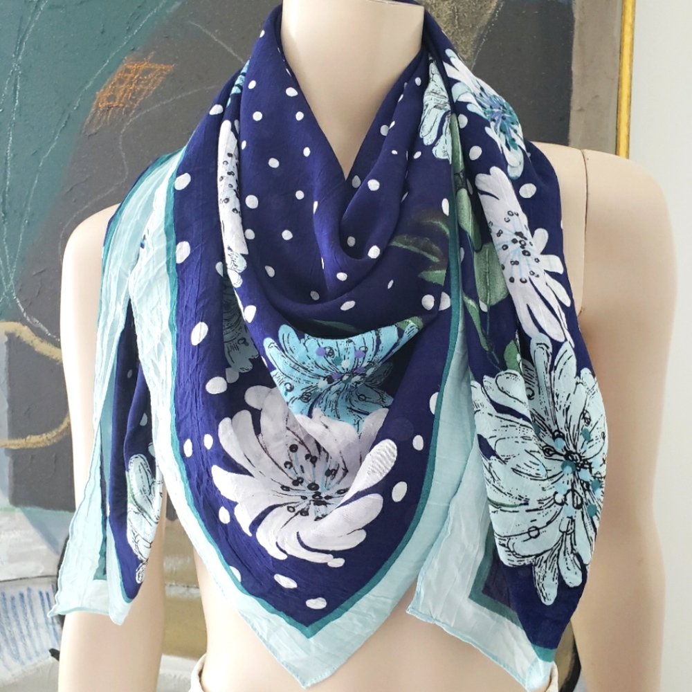 Paul & Joe x Uniqlo | Blue Floral Scarf
